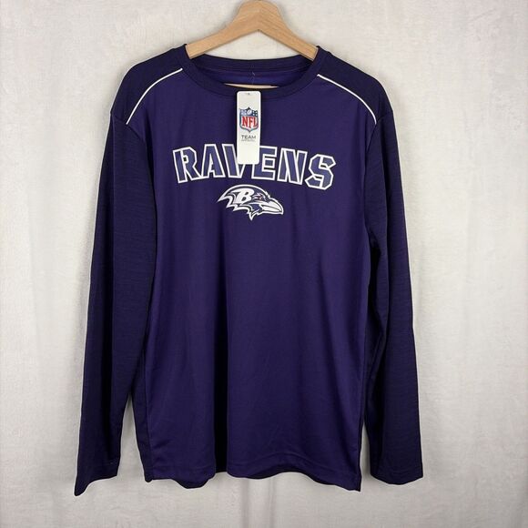 Baltimore Ravens NFL Team Long Sleeve Activewear T-Shirt Size Large Purple NWT - Picture 1 of 5